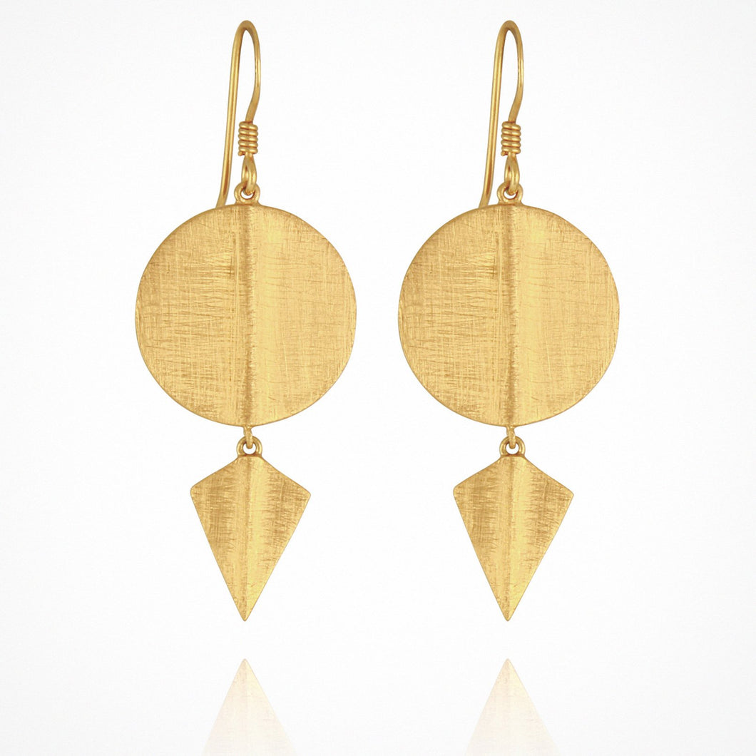 Aegean Disc Earrings Gold